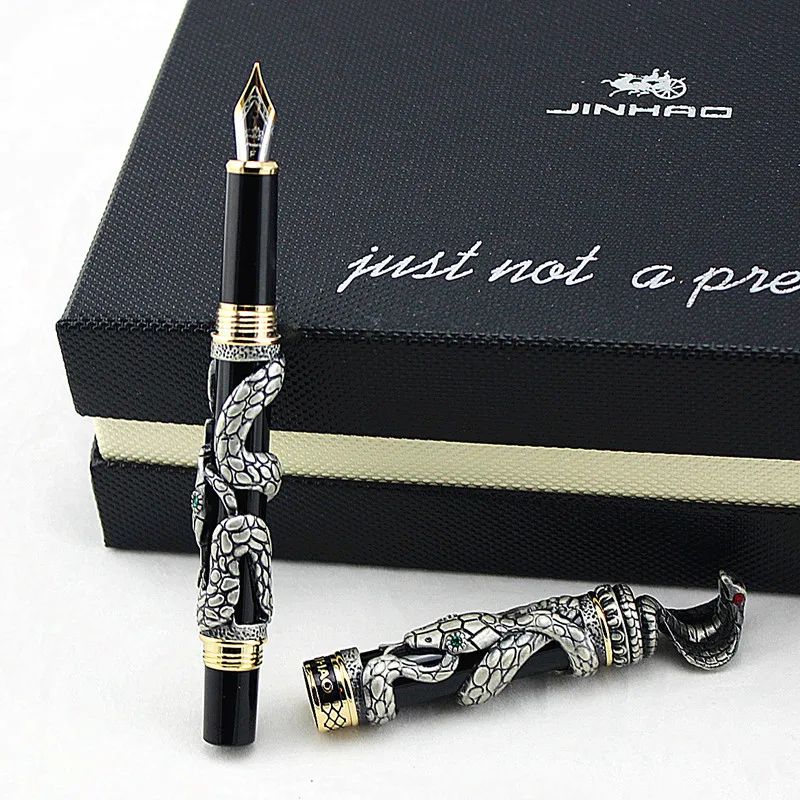 Jinhao двойной дракон/змея винтажная Роскошная перьевая ручка/держатель для ручки
