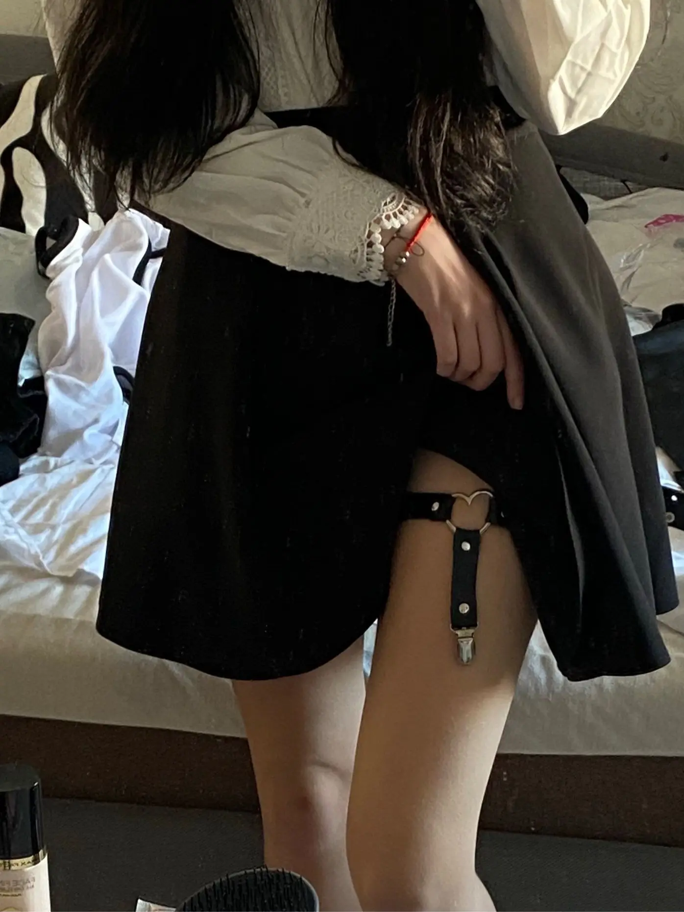 Подвязка с сердцем пикантный подвязка в стиле панк готика кольцо для ног