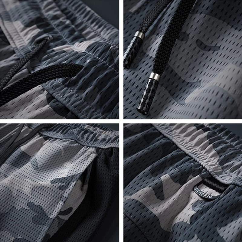 Летние сетчатые быстросохнущие пляжные шорты из ледяного шелка 5XL мужские тонкие