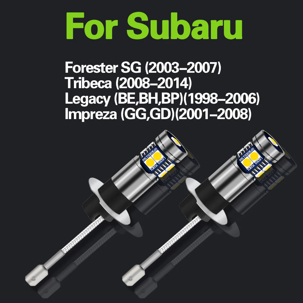 2pcs LED Fog Light Blub Lamp Canbus H3 For Subaru Forester SG 2003-2007 Tribeca 2008-2014 Legacy 1998-2006 Impreza 2001-2008 - купить по