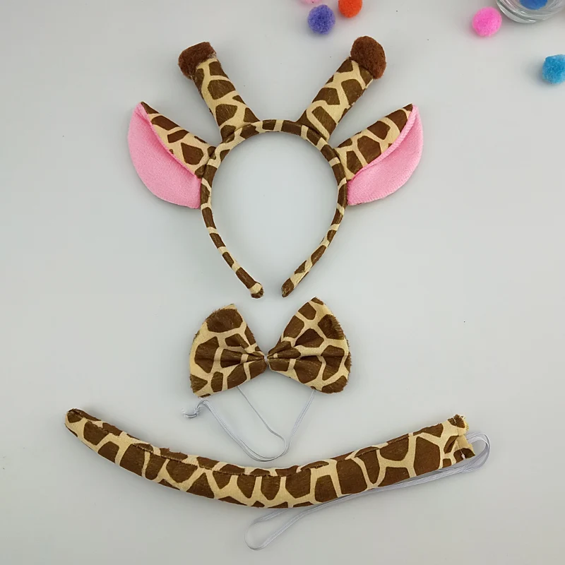Giraffe Animal EAR Headband Tie Tail Birthday Gift Party Favor Halloween Costume for Kids Christmas Props - Girls, Boys, and Men image 3