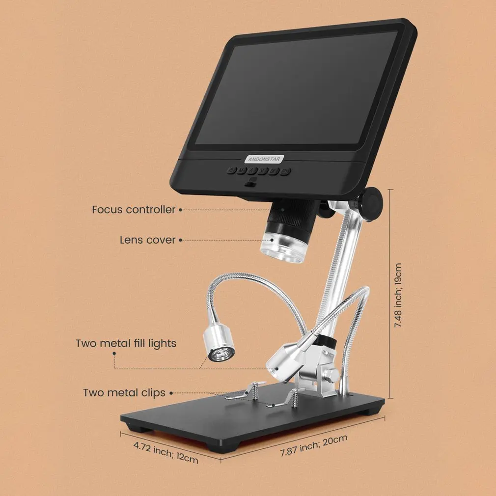 

High Definition Large Screen Industrial Maintenance Digital Microscope Adjustable LCD Display 1080P Scope Soldering Tool