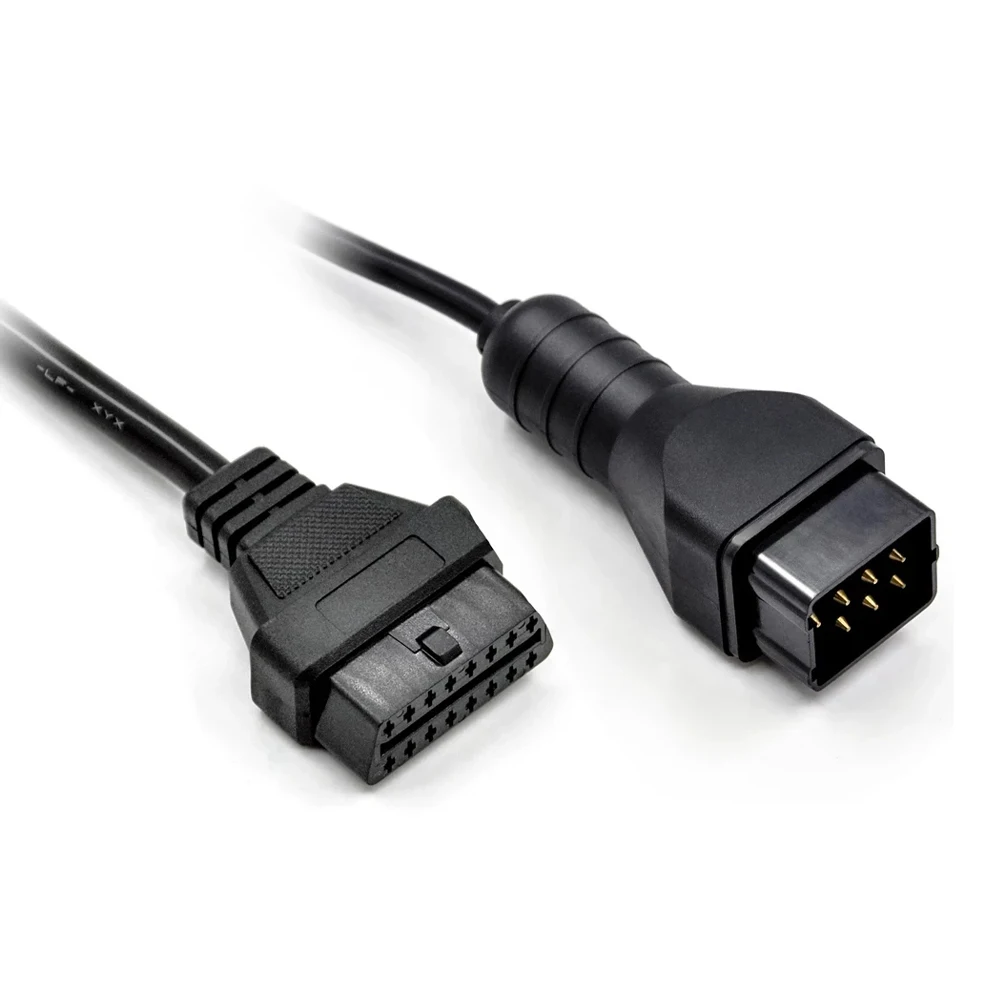 

10pcs/lot for RENAULT 12 Pin 12Pin Male to OBD OBD2 OBDII DLC 16 Pin 16Pin Female Car Diagnostic Tool Adapter Converter Cable