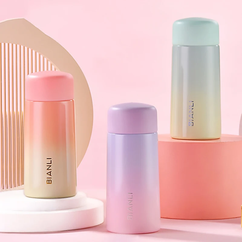 

Cute Mini Thermos Flask 150ml Pocket Leak proof 304 Stainless Steel Portable Coffee Mug Home Office Travel Water Cup Colorful