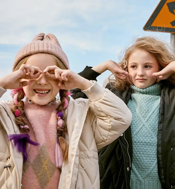 

Children girls down jacket 2019 winter new fashion thicken fox fur collar hooded down coats kids warm outerwear teen clothes