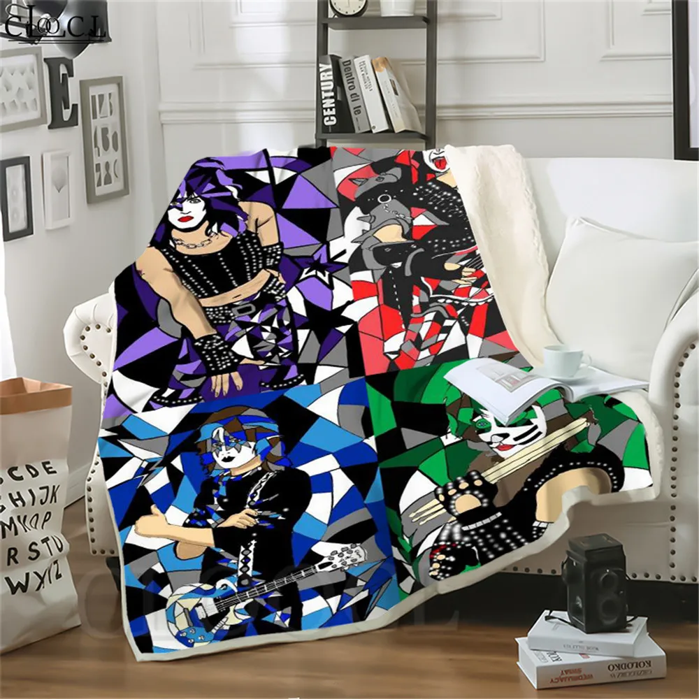 

Throw Blankets KISS Rock Band 3D Star Character Print Quilt for Home Decoration Fashion Outdoor Travel Airplane Nap Adult Quilt