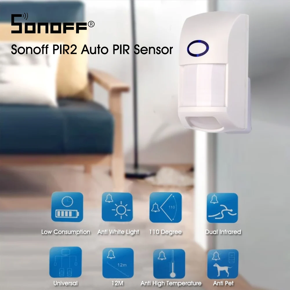 Sonoff PIR2 автоматический PIR датчик двойной инфракрасный ИК беспроводной детектор