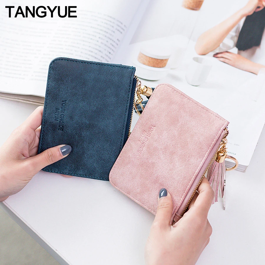 

Mini Women's Wallet Female Leather Slim Cute Thin Ladies Coin Purse for Cards Small Wallet Women Zipper portomonee vrouwen New