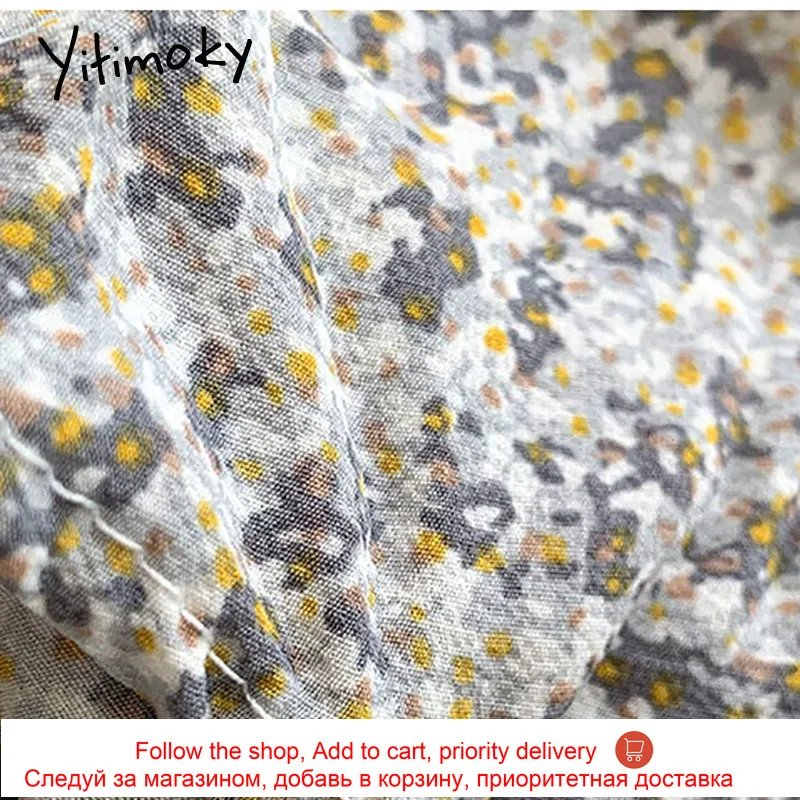 

Yitimoky A-Line Midi Skirt Womens 2021 Spring New Korean Fashion Elastic High Waist Vintage Casual Floral Print Skirts Clothes