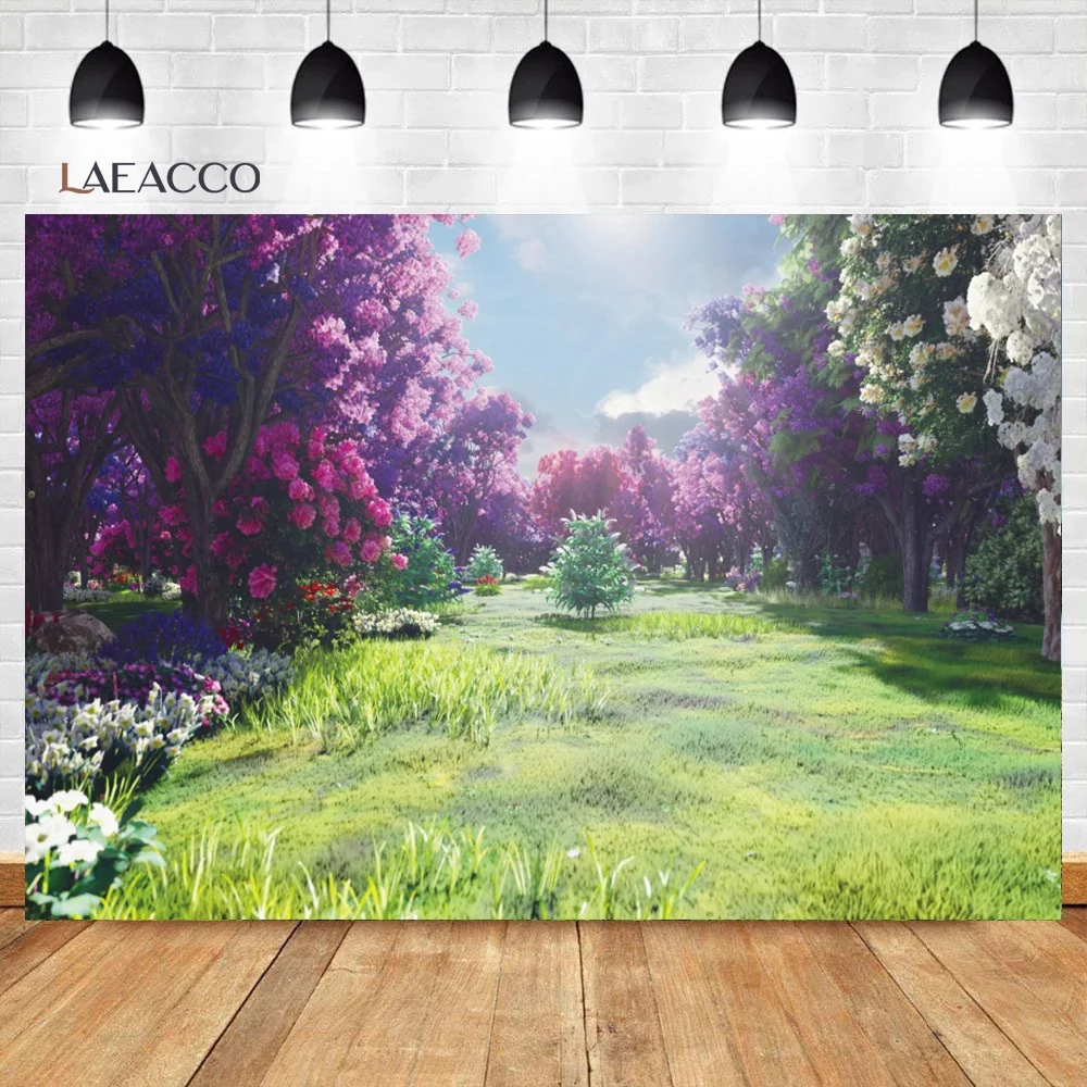 

Laeacco Spring Natural Scenery Backgrounds Jungle Forest Wonderland Baby Child Portrait Photography Backdrops Newborn Photocall