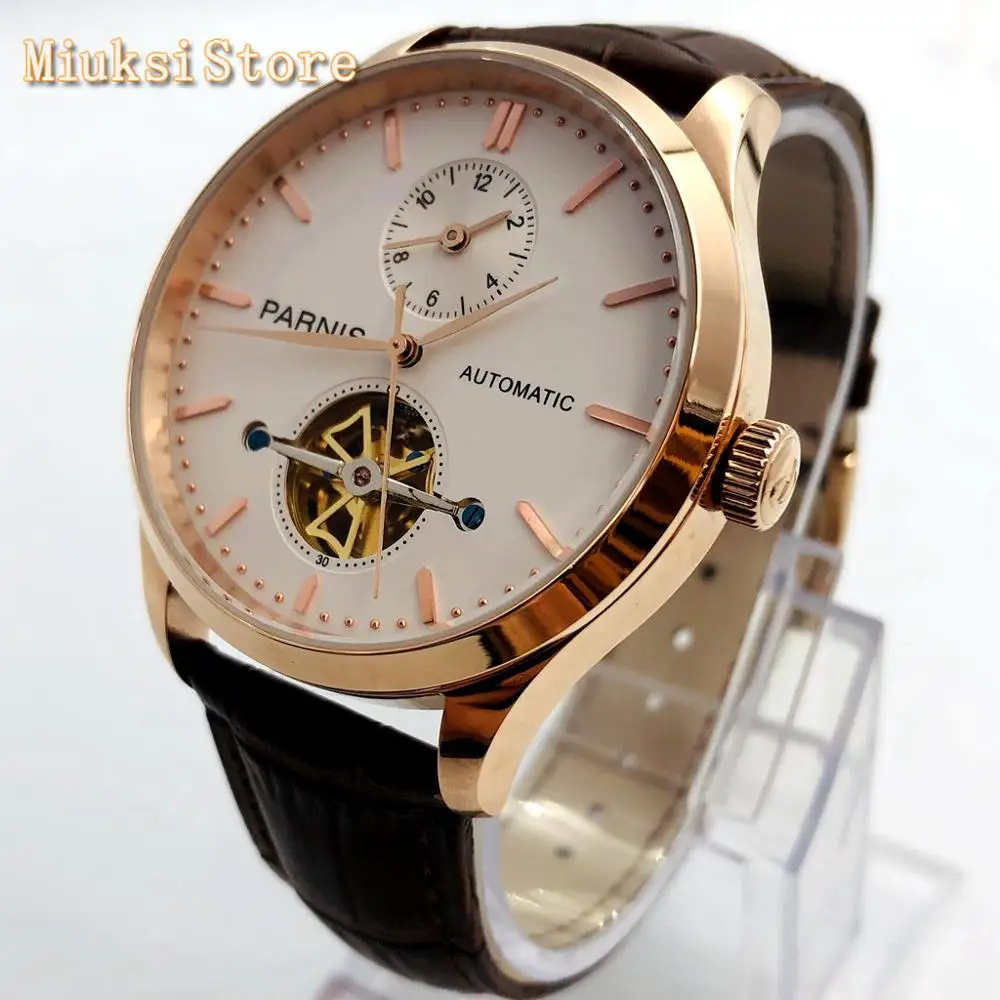 Мужские Водонепроницаемые механические часы Parnis новинка 43 мм с белым