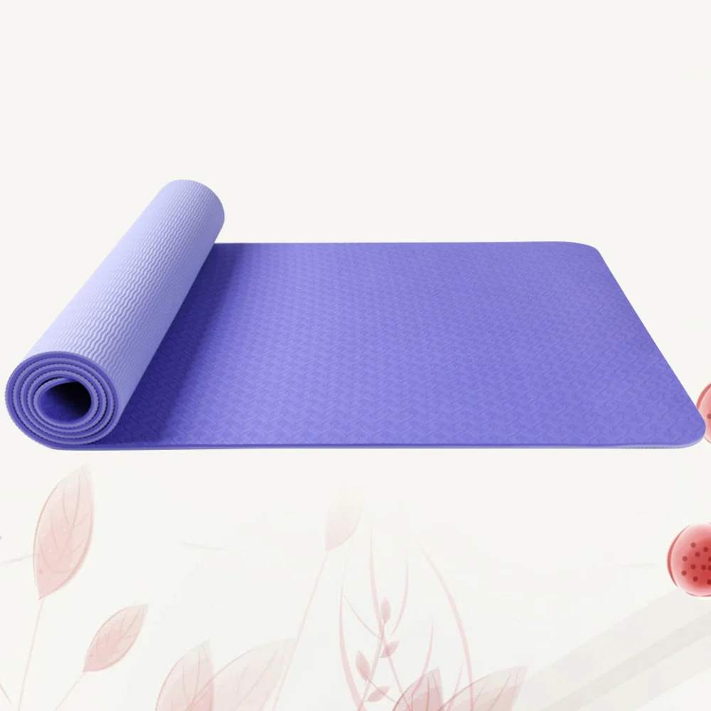 

183x61x0.6cm Portable Dual Layers Yoga Mat Anti-slip Yoga Fitness Gymnastics Mats Exercise Sport Mat (Purple and Violet)