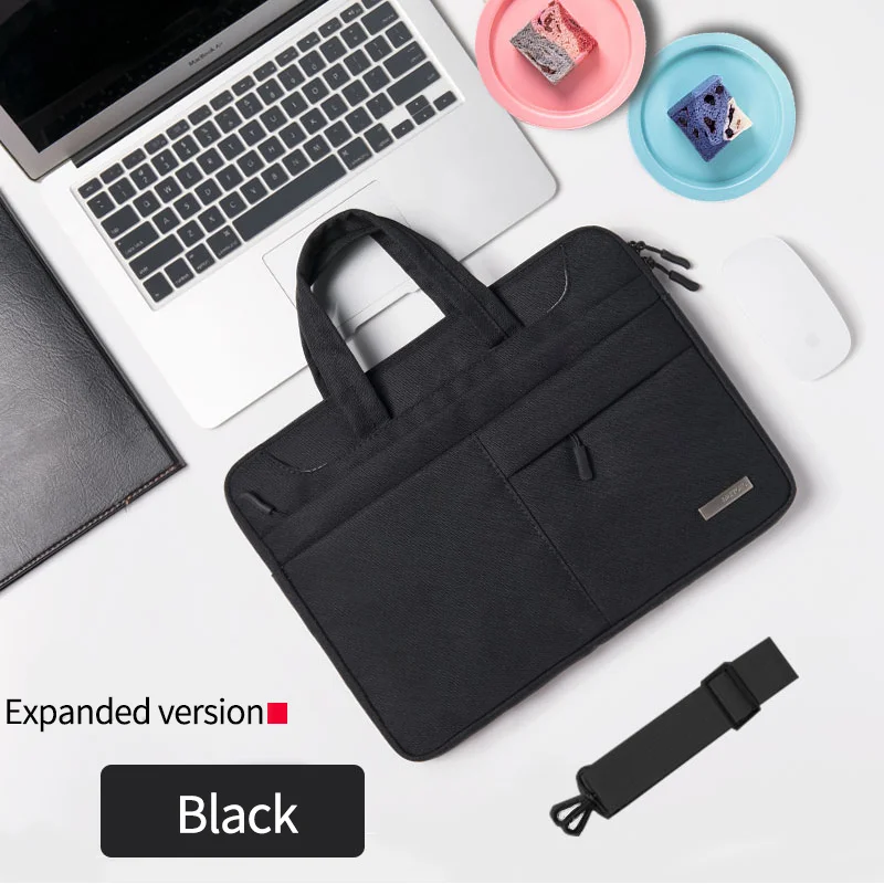 Black Style B Модная сумка для ноутбука для женщин, 12, 13, 14, 15, 15,6 дюймов для MacBook Xiaomi air pro retina 13,3 сумка с ремешком для ноутбука сумка для переноски - Цвет: Black Style B
