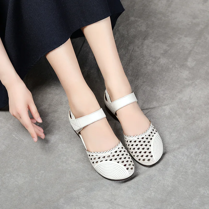 PEIPAH женские сандалии из натуральной кожи на платформе женская обувь с полым