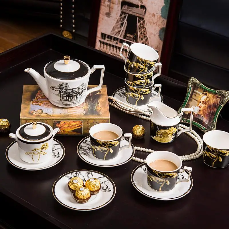 

Aprs-midi Th Ensemble de Caf En Porcelaine Th Thire Cafetire Crmier Sucrier Th Coffeeware Drinkware Cuisine Fournisseur