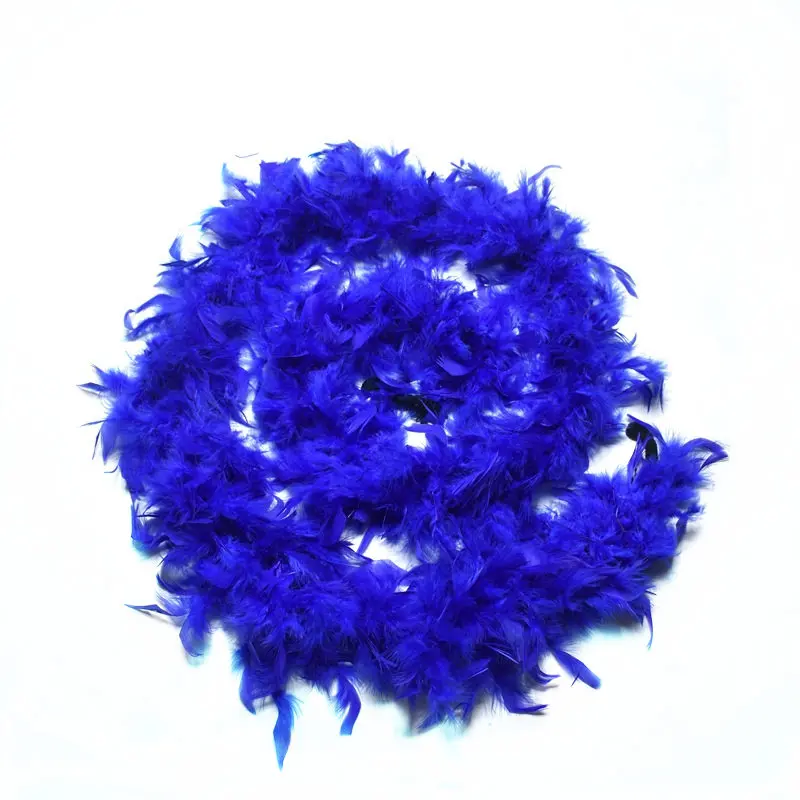 Royal blue 2 ярдов/партия, натуральное пушистое перо индейки, boa plumas, вечерние, декоративные, цветные перья для рукоделия, свадьбы, фестиваля - Цвет: Royal blue