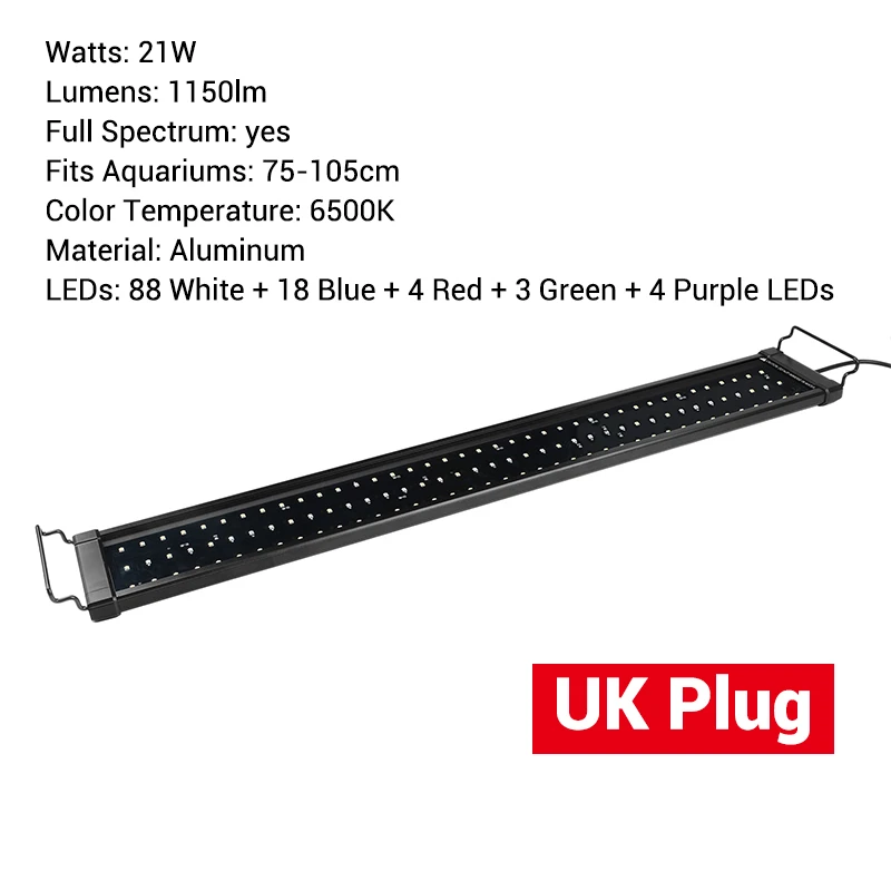 UK Plug NICREW 75-105 см RGB рыболовный светильник для аквариума светодиодный светильник ing светильник s лампе полный спектр лампа для аквариума - Цвет: UK Plug