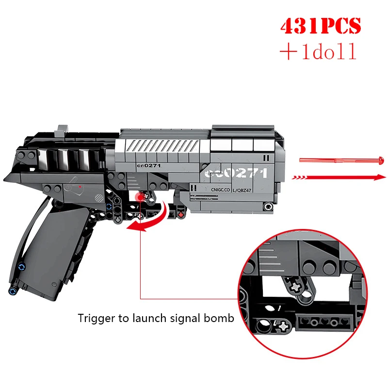 Сигнальный Пистолет MOC пистолет может стрелять пули строительные блоки