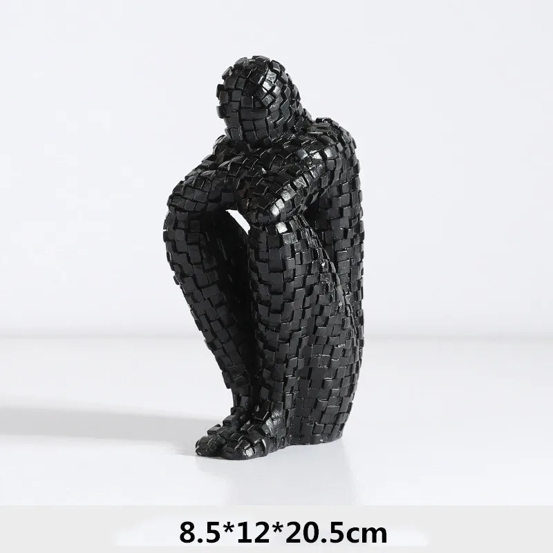 

NINE Resin Mosaic Man Miniature Figurines for Interior Modern Figure Statues Sculpture Home Decoration Accessories Not Big