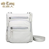 small soft pu leather casual women bag purse wash white shoulder bags for women 2021 adjustable pocket ladies crossbody bag