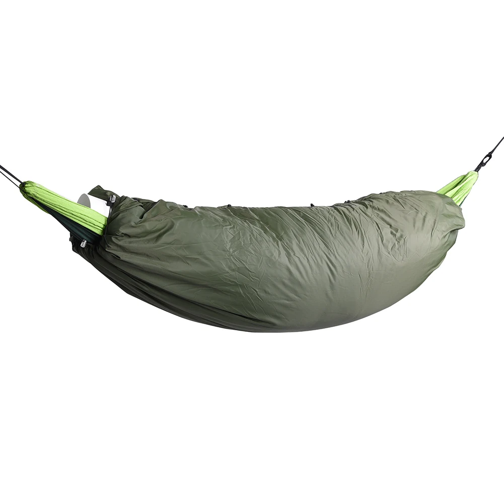 

Outdoor Thermal Sleeping Bag Cover Portable Hammock Insulation Cover With Zipper Elastic Rope 200*75CM For Camping Fishing