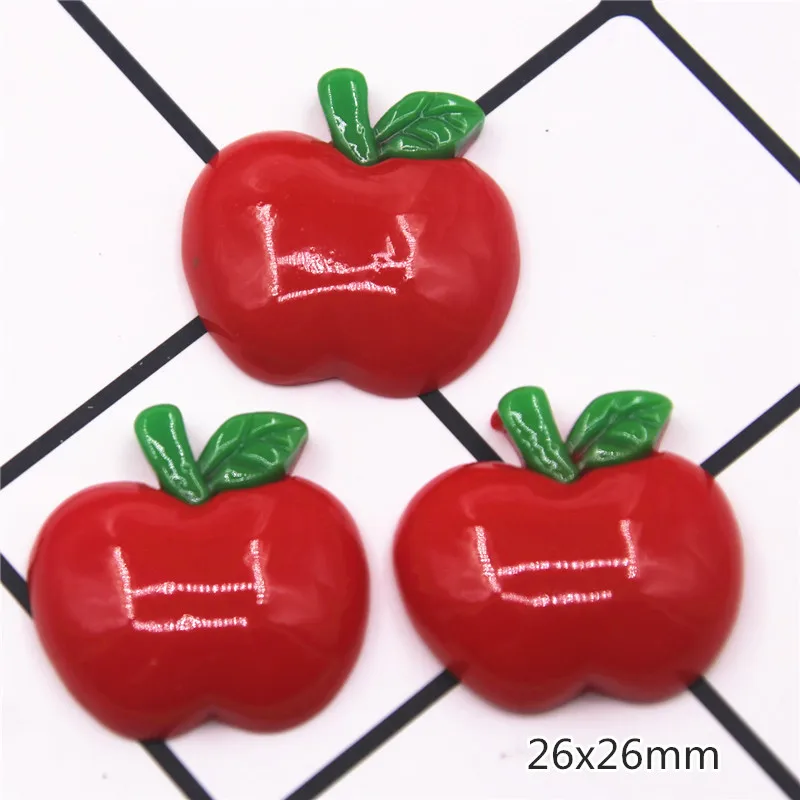 10/20 шт. полимерные яблоки плоская спина кабошон имитация еды художественное