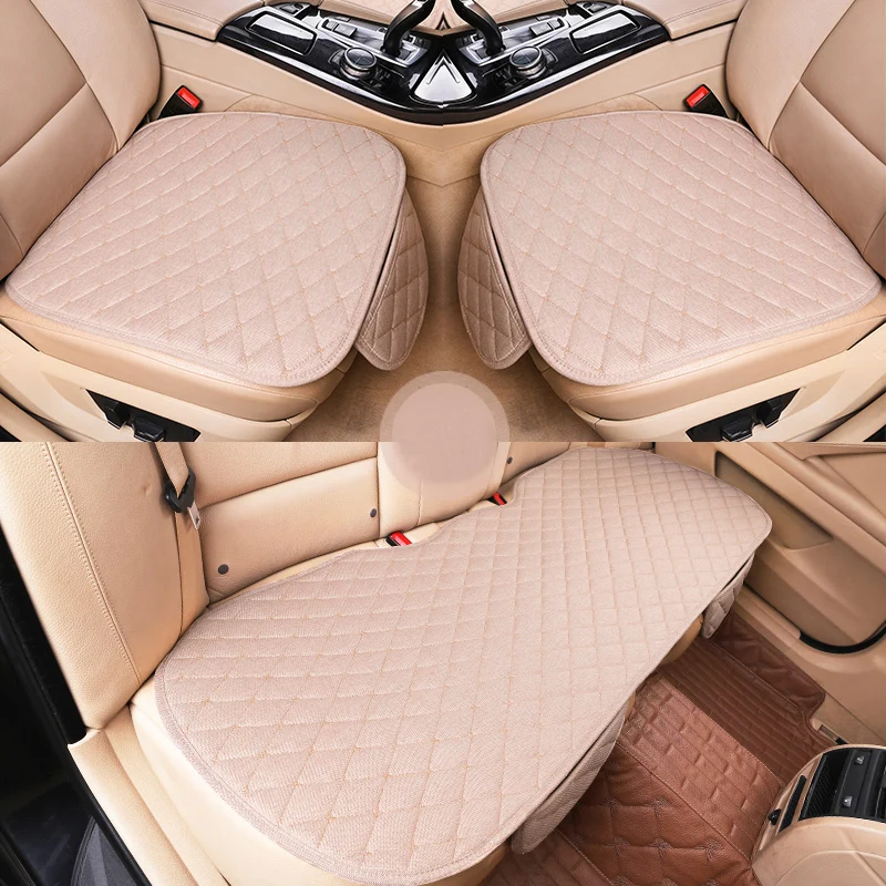 Flax Car Seat Cover Interior Automobiles Front Back Rear Cushion Universal Four Seasons Protector Mats Seats Set | Автомобили и