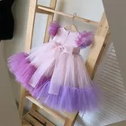 Цветочные платья для девочек Пышная юбка с круглым вырезом бальное платье детская одежда платье принцессы костюм для маленьких девочек фотография