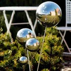 9 шт стальной полый круглый шар зеркальная полированная блестящая золотая сфера для рождественских шариков материалы для декорирования сада
