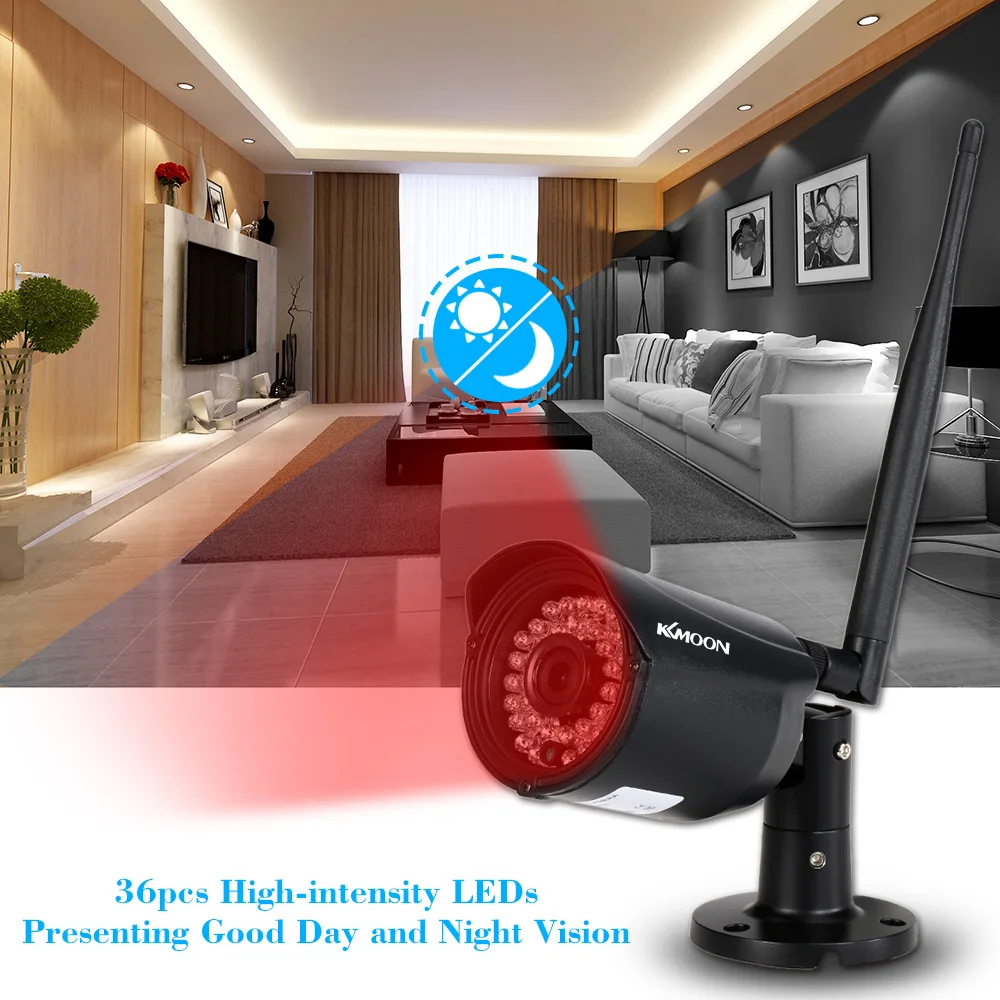KKmoon 4 канальный HD 720P Беспроводной Wi Fi NVR Сетевой Видео Регистраторы + шт. IP Камера
