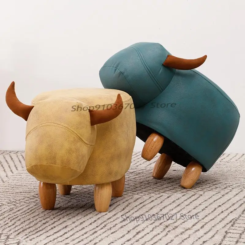 Модный креативный сменный стул для детской обуви с икры из массива дерева дивана