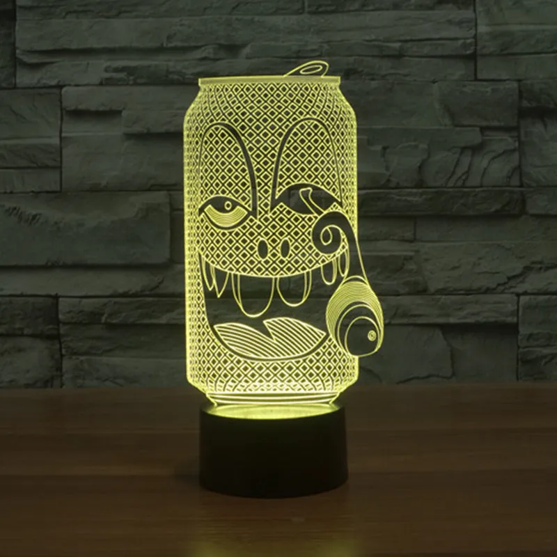 

Светодиодная 3D лампа, креативный энергосберегающий мультяшный светильник для рождества, украшение для дома, Детский Светильник, 7 цветов