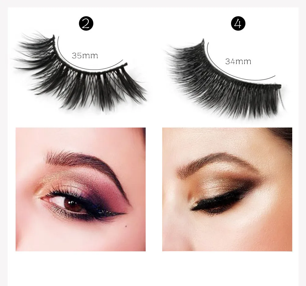 5 пар ручная работа настоящие норковые 3D Объемные Накладные ресницы толстые