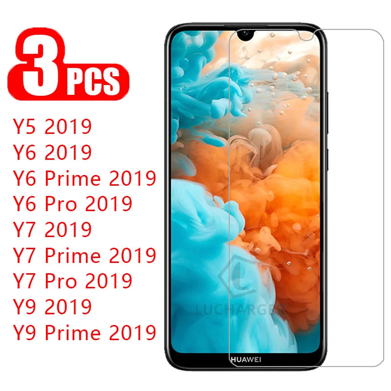 Защитное стекло для huawei y5 y6 y7 y9 prime pro 2019 6 7 9 5y 6y 7y y62019 3 шт.|Защитные стёкла и плёнки