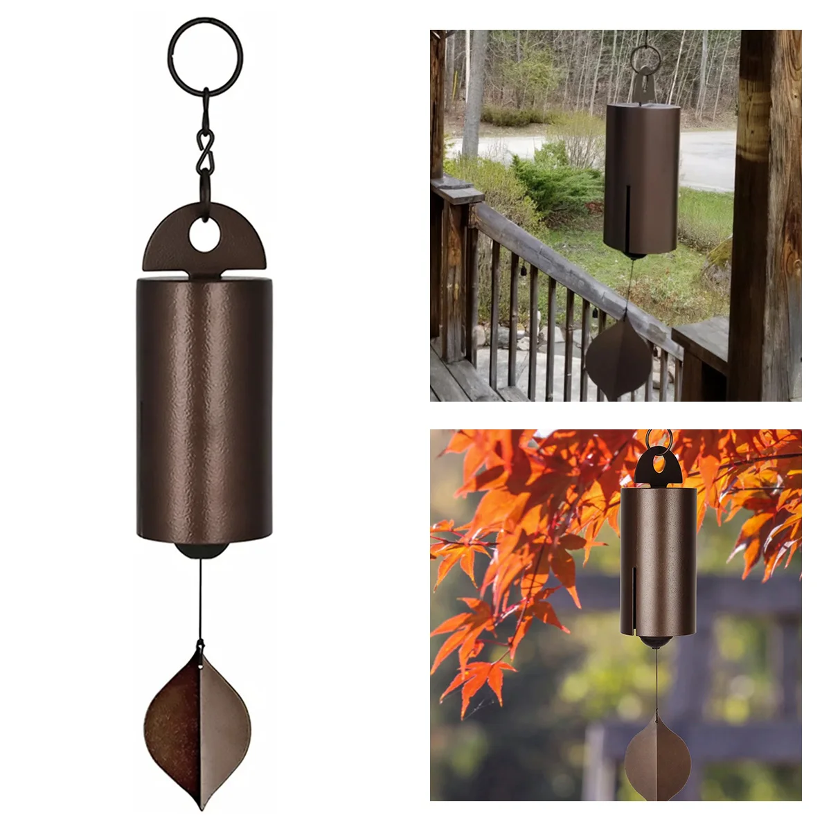 Campanilla de viento de Metal, campana de serenidad de resonancia profunda para exteriores, decoraci&oacute;n de jard&iacute;n y patio-0
