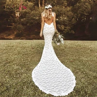 elegant mermaid wedding dress 2021 backless lace wedding dresses for bridal court train wedding gown bridal dress