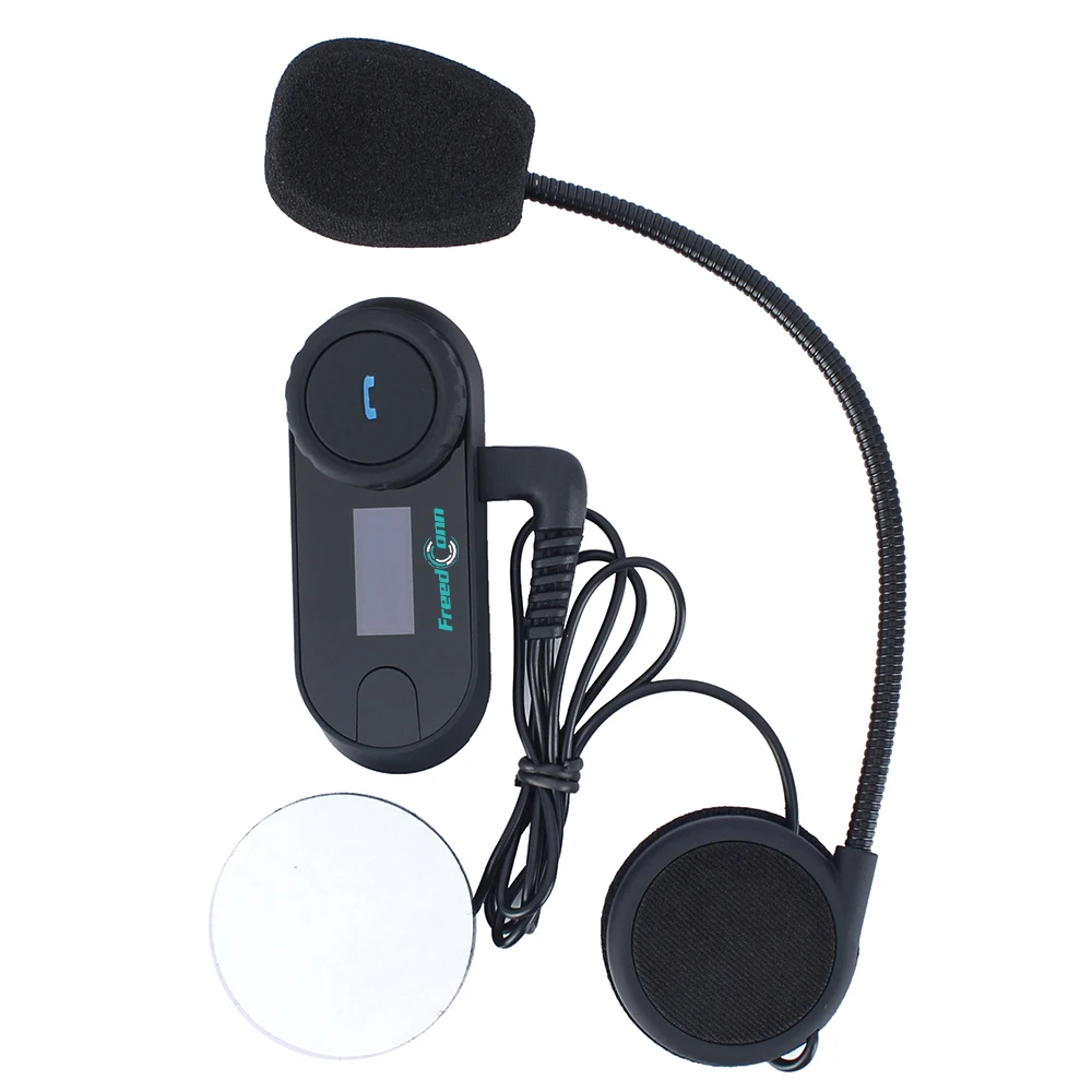 1 шт. TCOM-SC Bluetooth мотоциклетный шлем домофон гарнитура BT переговорные ЖК-экран FM радио мягкий микрофон для интегрального шлема - Цвет: hard microphone