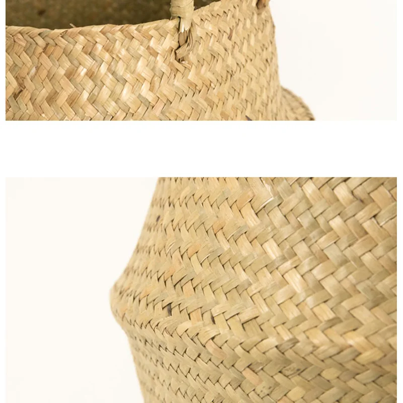 Seagrass плетеная корзина для домашнего хранения Складная натуральная горшок
