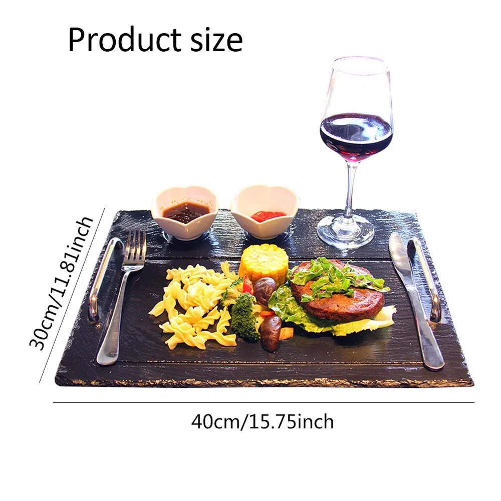 Горячая продажа Западный Природный сланец посуда Твердые квадратные каменные