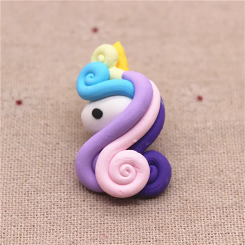 5 шт. Милая разноцветная Полимерная глина ручной работы Единорог миниатюрное