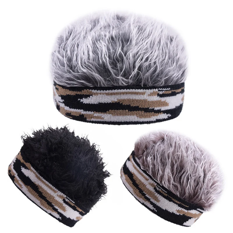 

Men Beanie Wig Hat Fun Short Hair Caps Breathable Soft Gift for Party Outdoor TT@88