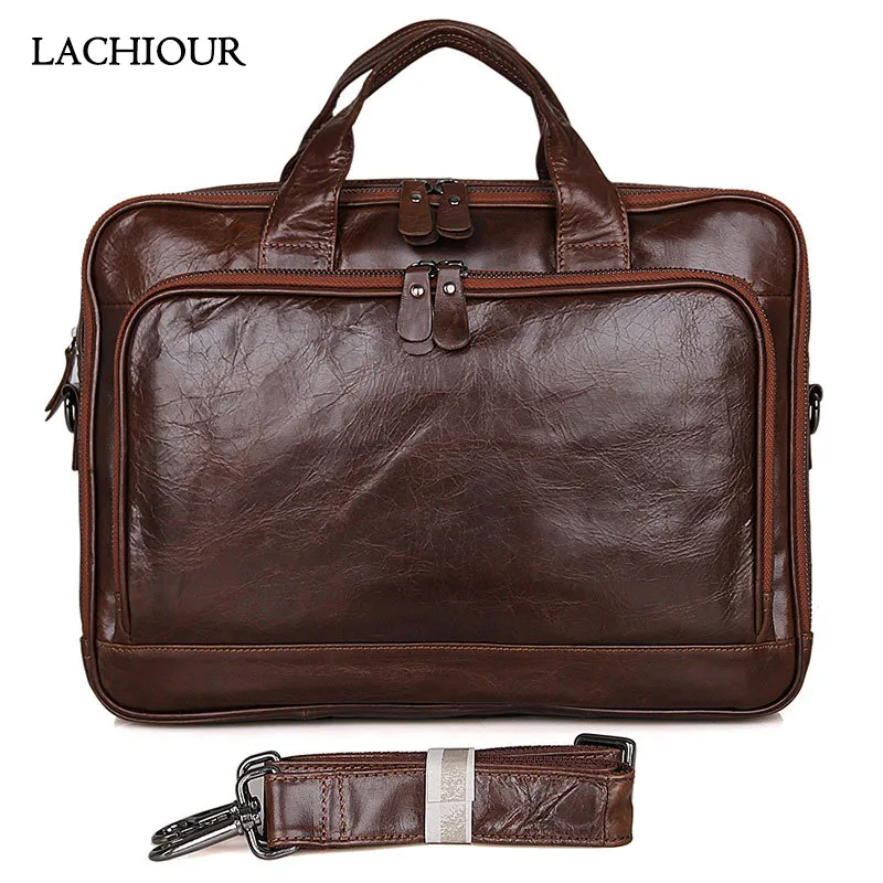 Luxury Men Real Leather Handbags for 14