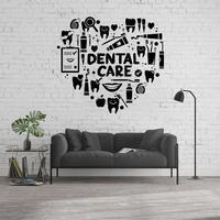 dentist medical dental care wall decal home decor ideas bathroom interior removable wall art mural vinyl sticker ov405