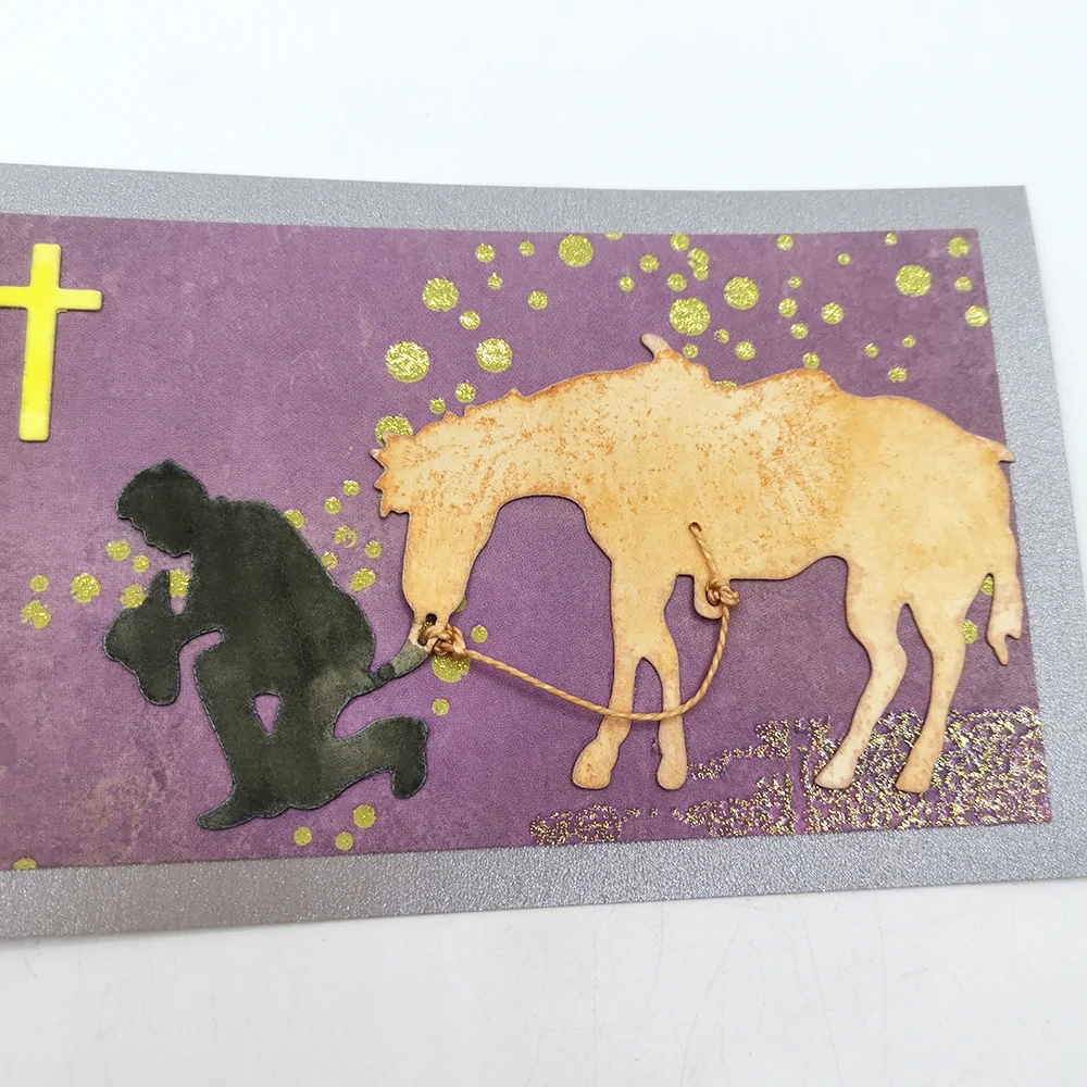 Человека и лошади ремесло металлический Трафаретный вырубной штамп для