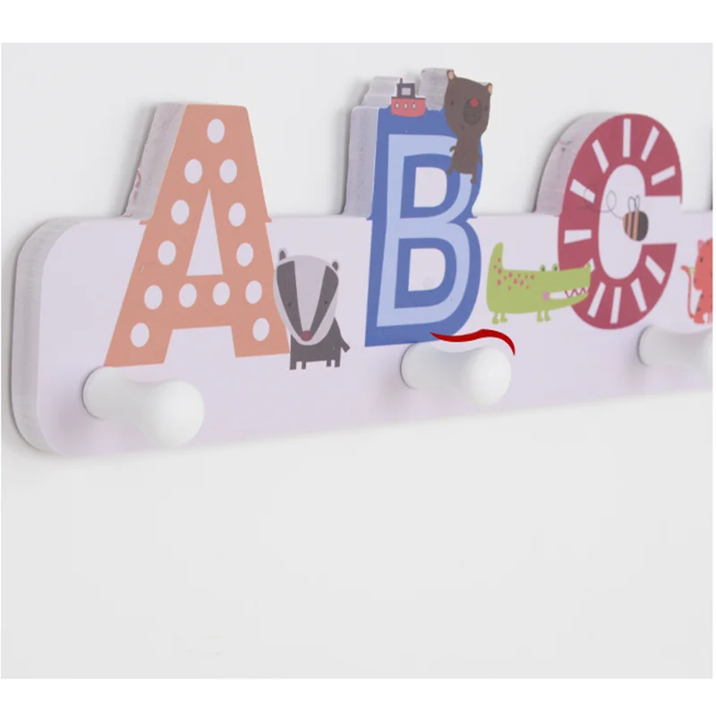 Мультяшная настенная вешалка ABCD креативная самоклеющаяся полка для хранения