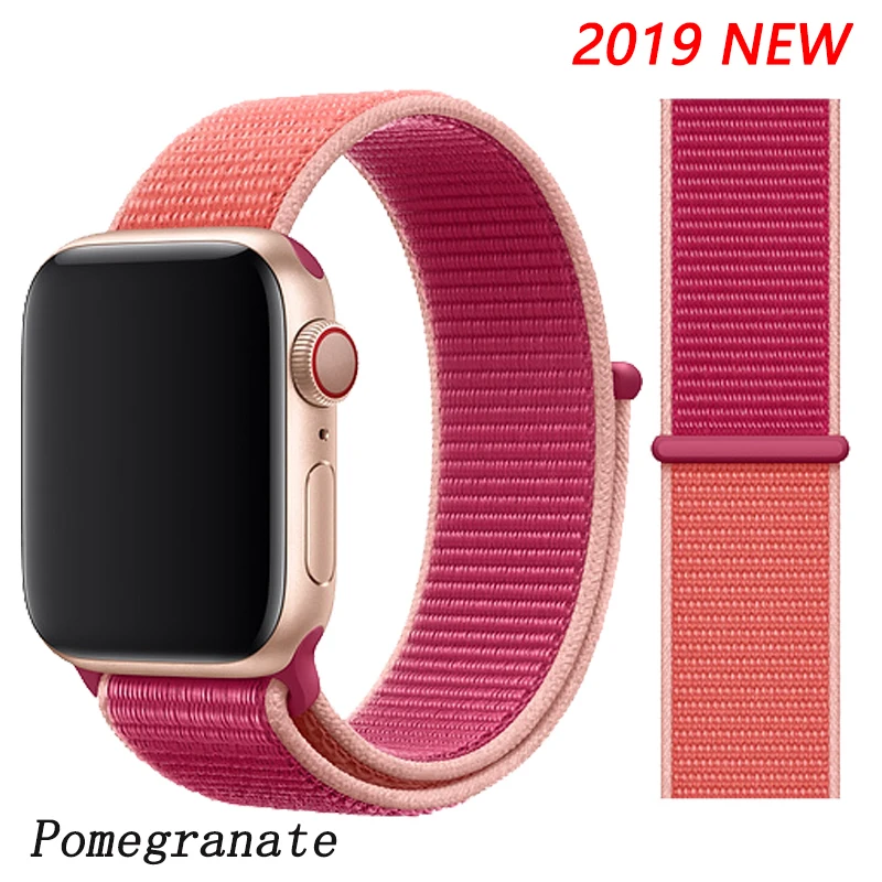 Pomegranate Спортивная петля ремешок apple watch band 42 мм 38 мм apple watch 4 3 band iwatch band 44 мм 40 мм correa pulseira 42 44 нейлоновый ремешок для часов - Цвет ремешка: Pomegranate