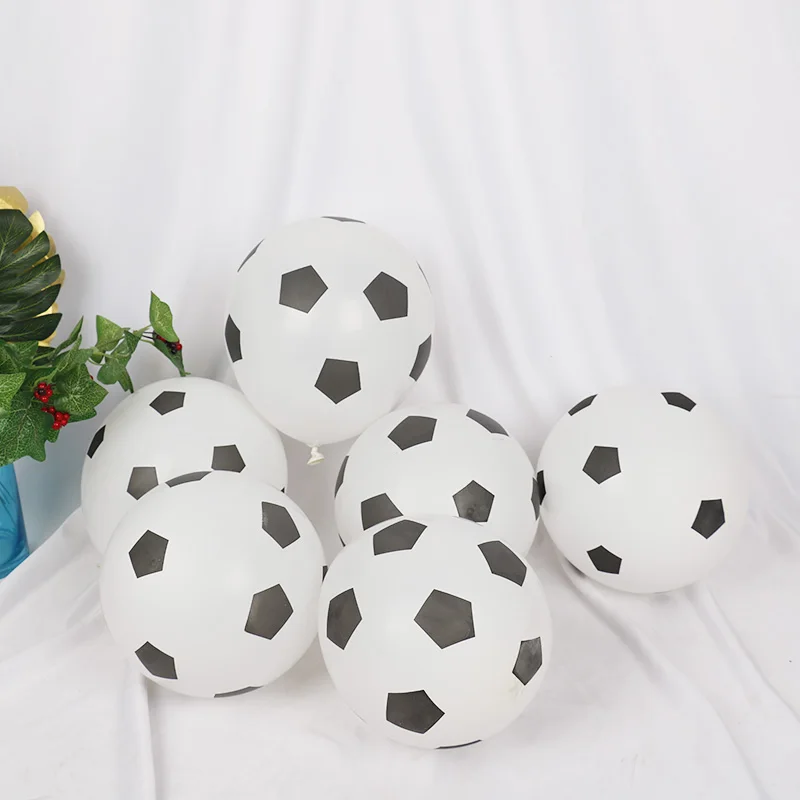Вечерние круглые шары для футбола 10 шт. 12 дюймов с черным и белым гелием вечерние