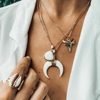 hebedeer necklace chain shell women moon necklaces jewelry lovers silver color bohemia trendy girl kpop collares collier