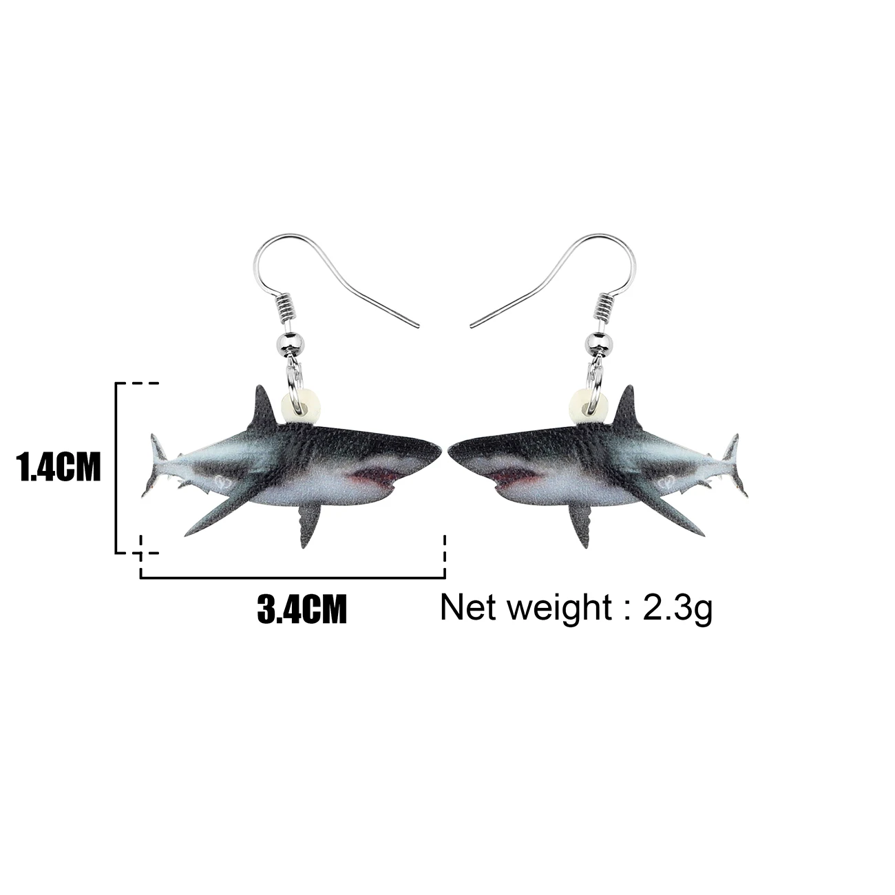 Bonsny Acrylic Ocean Black Shark Fish Earrings Drop Dangle Sea Animal Jewelry For Women Teens Girls Friends Charms Gift Hot Sale