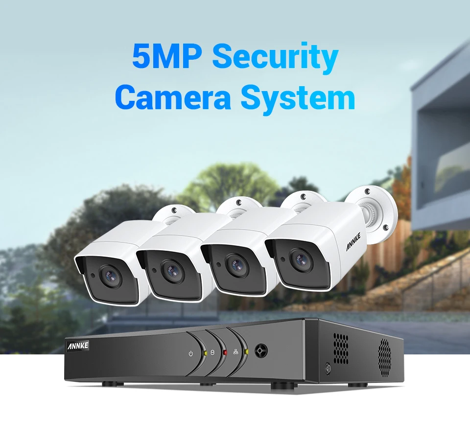 ANNKE 8CH 5MP камера безопасности системы 5MP Lite 5в1 H.265+ DVR с 4 шт. 5MP HD Пуля Открытый Всепогодный видеонаблюдения комплект